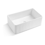 Koozzo Farmhouse / Apron Front Ceramic Fireclay Kitchen Sink R285-OL