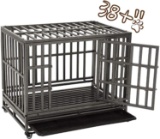 KELIXU Heavy Duty Dog Crate with Four Wheels,Black $234.99 MSRP