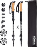 Foxelli Carbon Fiber Trekking Poles - 4 Season/All Terrain Accessories and Carry Bag - $69.97 MSRP