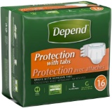 Depend Protection with Tabs, Large, Maximum Absorbency 16 Count per Pack