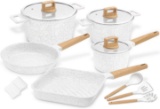 Cooklover Ceramic Cookware Set Pots and Pans Set with Cooking Utensil Pack -13 - White $154.33 MSRP