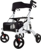 Elenker Rollator Walker With Seat,Shock Absorber And Carrying Pouch,White (HFK-9211) $126.99 MSRP