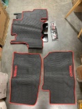 Iallauto All Weather Floor Liners Custom Fit, Heavy Duty Rubber Car Mats Carpet Odorless-Black Red