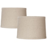 Springcrest Set of 2 Natural Linen Drum Shades 13x14x10 (Spider) $59.99 MSRP