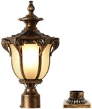 LONEDRUID Outdoor Post Light Fixture Bronze Retro Exterior Pole Lantern $59.99 MSRP