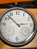 Quartz Wall Clock with Thermometer and Hygrometer Combo
