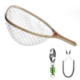 SF Fly Fishing Landing Soft Silicone Rubber Mesh Trout Catch and Release Net with Green Magnetic Net