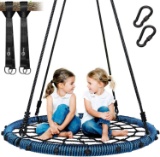 Trekassy Spider Web Swing for Tree Kids with Steel Frame and 2 Hanging Straps