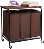 HollyHome Laundry Cart 3-Bag Heavy-Duty Rolling with Ironing Board Laundry Room Organizer $47.94MSRP