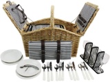 HappyPicnic 'Huntsman' Willow Picnic Hamper for 4 Persons (C15-225AM)