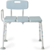 Medline Tub Transfer Bench With Back and Microban Antimicrobial Protection, Blue - $67.74 MSRP
