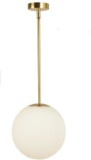 Efinehome Globe Pendant, Matte White Glass with Brass Finish (20cm/ 8inch Lampshade) $89.99 MSRP