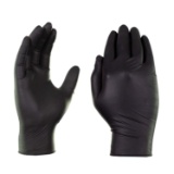 AMMEX X3 Industrial Black Nitrile Gloves, Box of 100, 3 mil, Size Medium, Latex Free, Powder Free