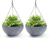 Hanging Planters Large Grey, Set of 2