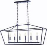Homenovo Lighting Marden 6-Light Island Chandelier, Matte Black $252.00 MSRP