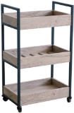 Roomfitters 3 Tier Rolling Utility Storage Cart, Kitchen Serving Bar Cart, Multipurpose Bathroom