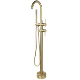 SHAMANDA Freestanding Bathtub Faucet Bath Tub Filler Faucet with Hand Shower Brushed Gold
