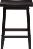 AmazonBasics Classic Solid Wood Saddle-Seat Counter Stool with Foot Plate