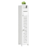 COSTWAY Bathroom Storage Cabinet, Freestanding Wooden Furniture Organizer Shelf Unit