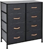 WAYTRIM 4-Tier Wide Drawer Dresser, Storage Unit with 8 Easy Pull Fabric Drawers