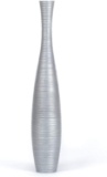 Leewadee Tall Big Floor Standing Vase for Home Decor 36 Inches, Mango Wood, Silver - $89.99 MSRP