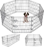 Pet Playpen Puppy Playpen Kennels Dog Fence Exercise Pen Gate Fence Foldable Dog Crate 8Panels