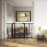 ALLAIBB Walk Through Baby Gate Auto Close Tension Black Metal (48.82