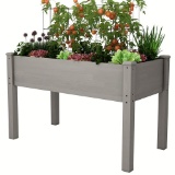 Amzfine Heavy Duty Wooden Raised Garden Bed Kit, Solid Wood Elevated Planter Box