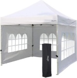CRINEX 10Ft X 10Ft White Pop Up Portable Shade Instant Folding Outdoor Gazebo Canopy Tent