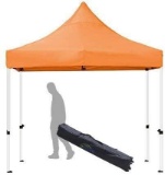 Goutime 10 x 10 Feet Pop Up Canopy, Waterproof Ez Up Outside Tent with Wheeled Bag, Orange