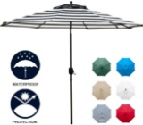 Sunnyglade 9' Patio Umbrella Outdoor Table Umbrella with 8 Sturdy Ribs(Balck and White) -$40.07 MSRP