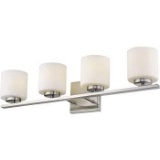 Emliviar 4-Light Bathroom Vanity Light Fixture, Brushed Nickel Finish 21002-4B - $75.75 MSRP