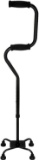 HealthSmart Quad Cane, Sit To Stand Walker, Adjustable Quad Cane, 4 Foot Base, Foam Handles, Black