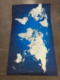 World Map Wall Art Blue and White