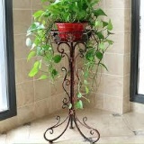 Wrought Iron Plant Stand European Style Flower Pot Holder Wrought Iron Flower Pot Stands - Bronze