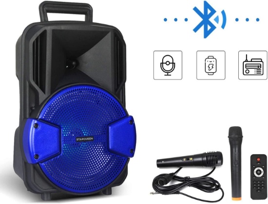 Starqueen 8 Inch Karaoke Speaker Pa System Speaker with USB/TF/FM DJ Speaker $79.99 MSRP