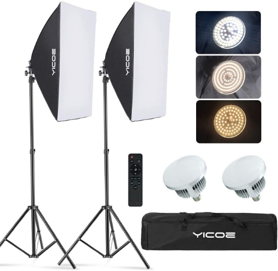 YICOE Softbox Lighting Kit Photography Photo Studio Equipment Continuous Lighting System