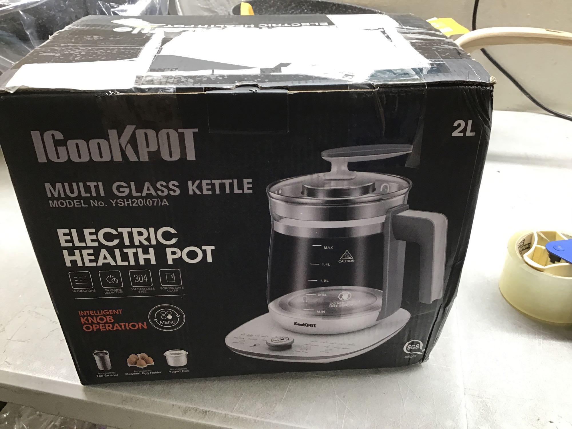 Lot - New ICookPot Multi-Glass 2 Liter Electric Kettle