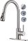MQWOX Kitchen Faucet Single Handle Brushed Nickel with Pull Down Sprayer - $43.99 MSRP