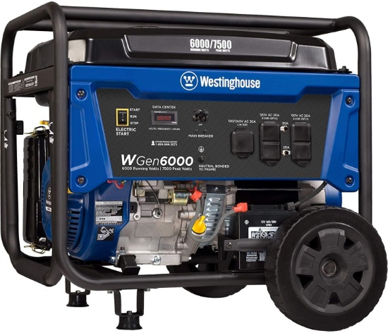 Westinghouse WGen6000 Portable Generator 6000 Rated and 7500 Peak Watts - $521.60 MSRP