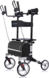 Elenker Upright Walker, Stand Up Folding Rollator Walker, Silver (HFK-9223-2)