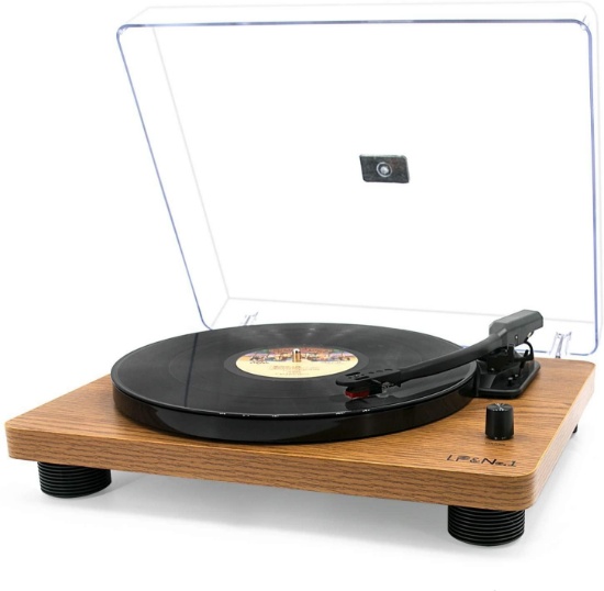 LP and No.1 Belt-Drive Stereo Turntable (Analog and USB), Yellow Wood (LPSC-017) - $94.99 MSRP
