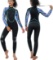 CtriLady Wetsuit, Women Neoprene One Piece Full Diving Suits, Long Sleeve Swimsuit with Back Zipper