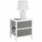 Mdesign 2 Drawer Foldable Fabric and Wood Dresser Storage Unit - Gray/White $42.99 MSRP