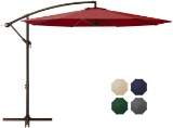Domicare 10ft Offset Hanging Patio Umbrella with 8 Ribs,Outdoor Market Umbrella Easy Tilt Adjustment