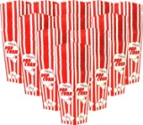 110 Popcorn Boxes Holds Old Fashion Vintage Retro Design Red and White Colored Nostalgic Carnival