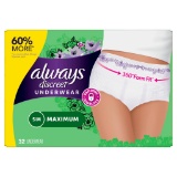 Always Discreet Incontinence Max Protection Underwear, SM/MED, 32 ct | Poise Incontinence Pads