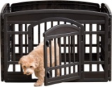 IRIS USA CI-604E, Pet Playpen with Door, Black, 1 Pack