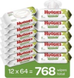 Huggies Natural Care Sensitive Baby Wipes, Unscented,12 Flip-Top Packs (768 Wipes Total) $19.97 MSRP