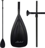 Abahub 3-Piece Adjustable Alloy Stand Up SUP Paddle Aluminum Shaft Black